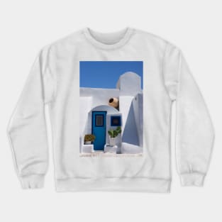 Greek blue door. Crewneck Sweatshirt